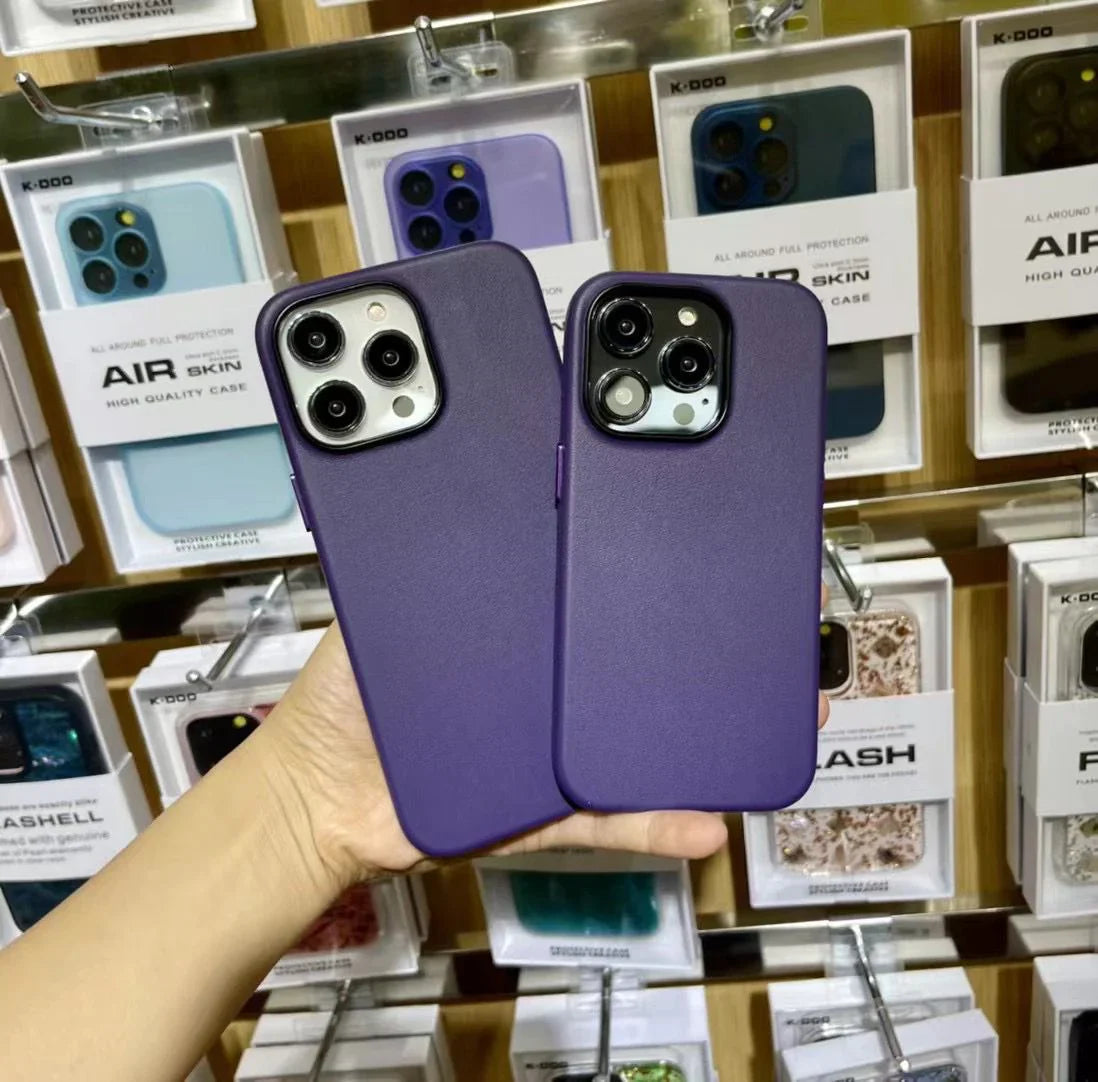 K-doo iPhone 14 Leather Case Back Cover