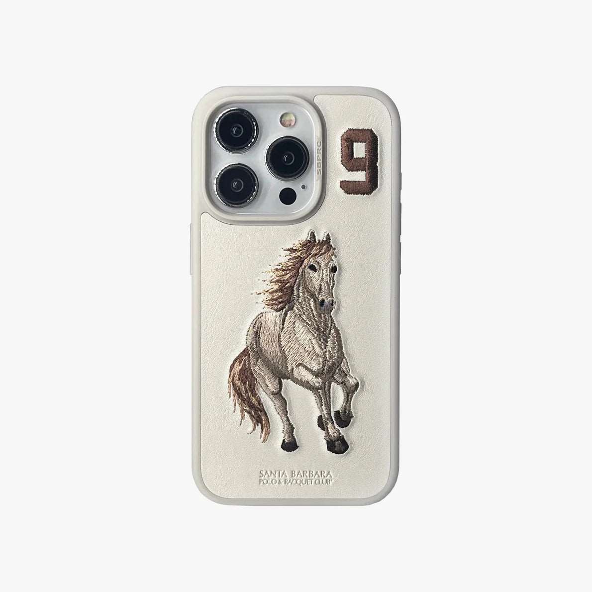 Aventurine Accessories SantaBarbara Polo Boris Series Leather Case, Protective Case (iPhone16 Pro Max, Cream)