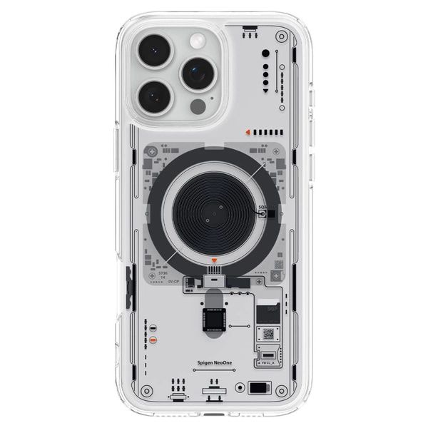 iPhone 16 Pro Hybrid Neo One Series, Machinery Design Shockproof Case with Magsafe - Clear