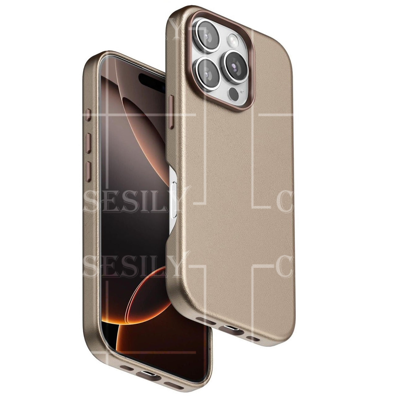 iPhone 16 Pro Max Business Series Genuine Leather Case with Magsafe - Desert