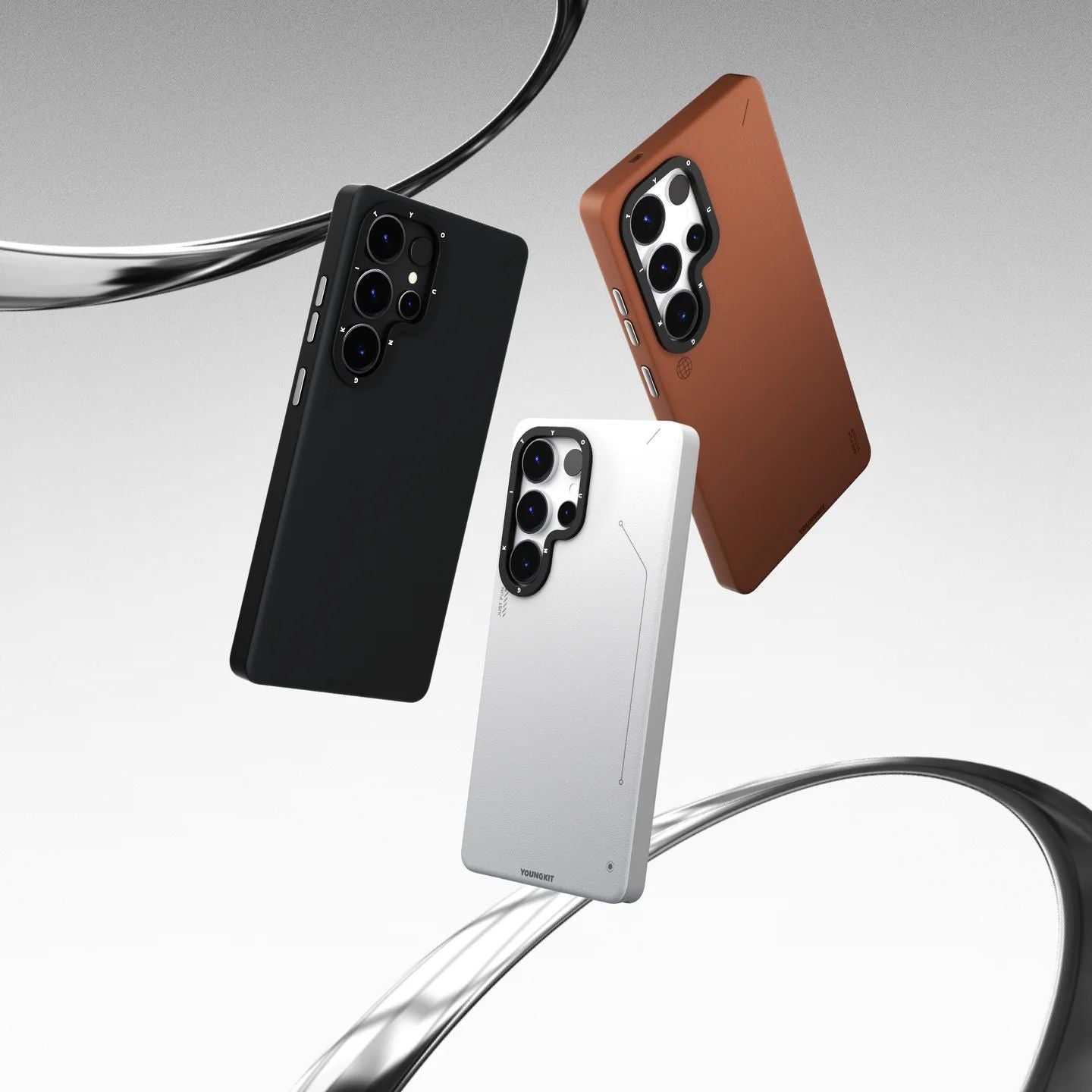 Samsung Galaxy S25 Ultra Leather Case, YOUNGKIT Matte Leather Cover Magsafe - Brown