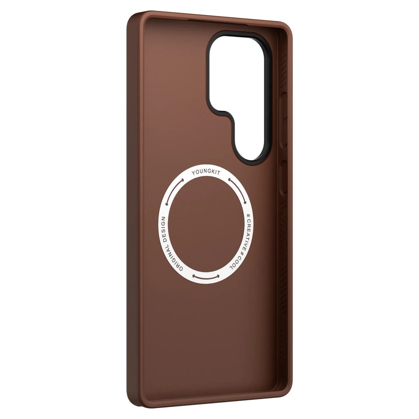 Samsung Galaxy S25 Ultra Leather Case, YOUNGKIT Matte Leather Cover Magsafe - Brown