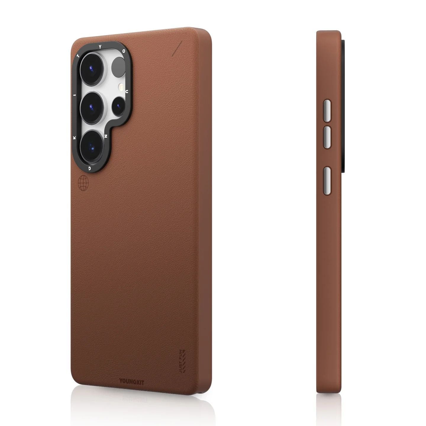 Samsung Galaxy S25 Ultra Leather Case, YOUNGKIT Matte Leather Cover Magsafe - Brown