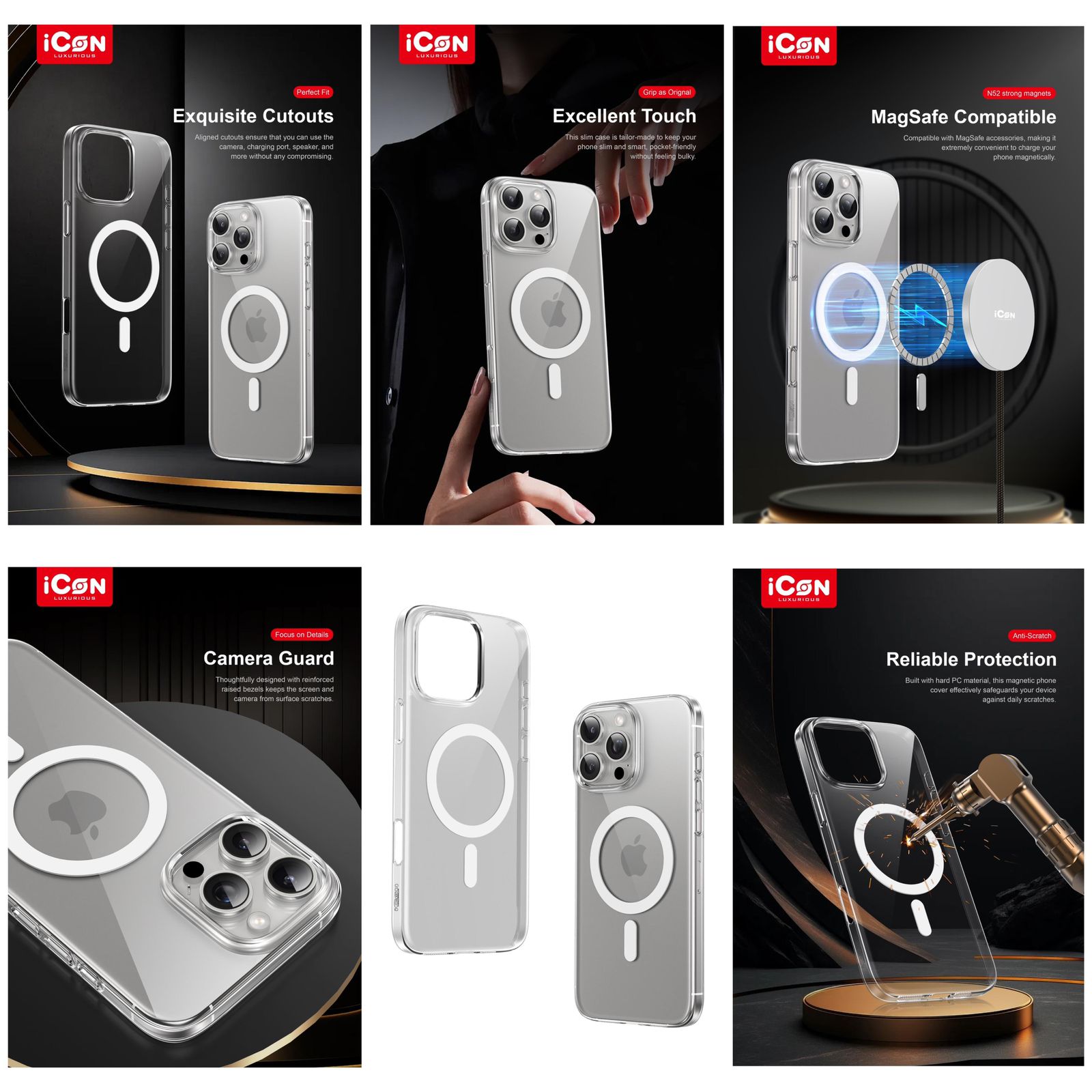 iPhone 16 Pro Max Trasparent Crystal Clear Magsafe Case - Never Yellow