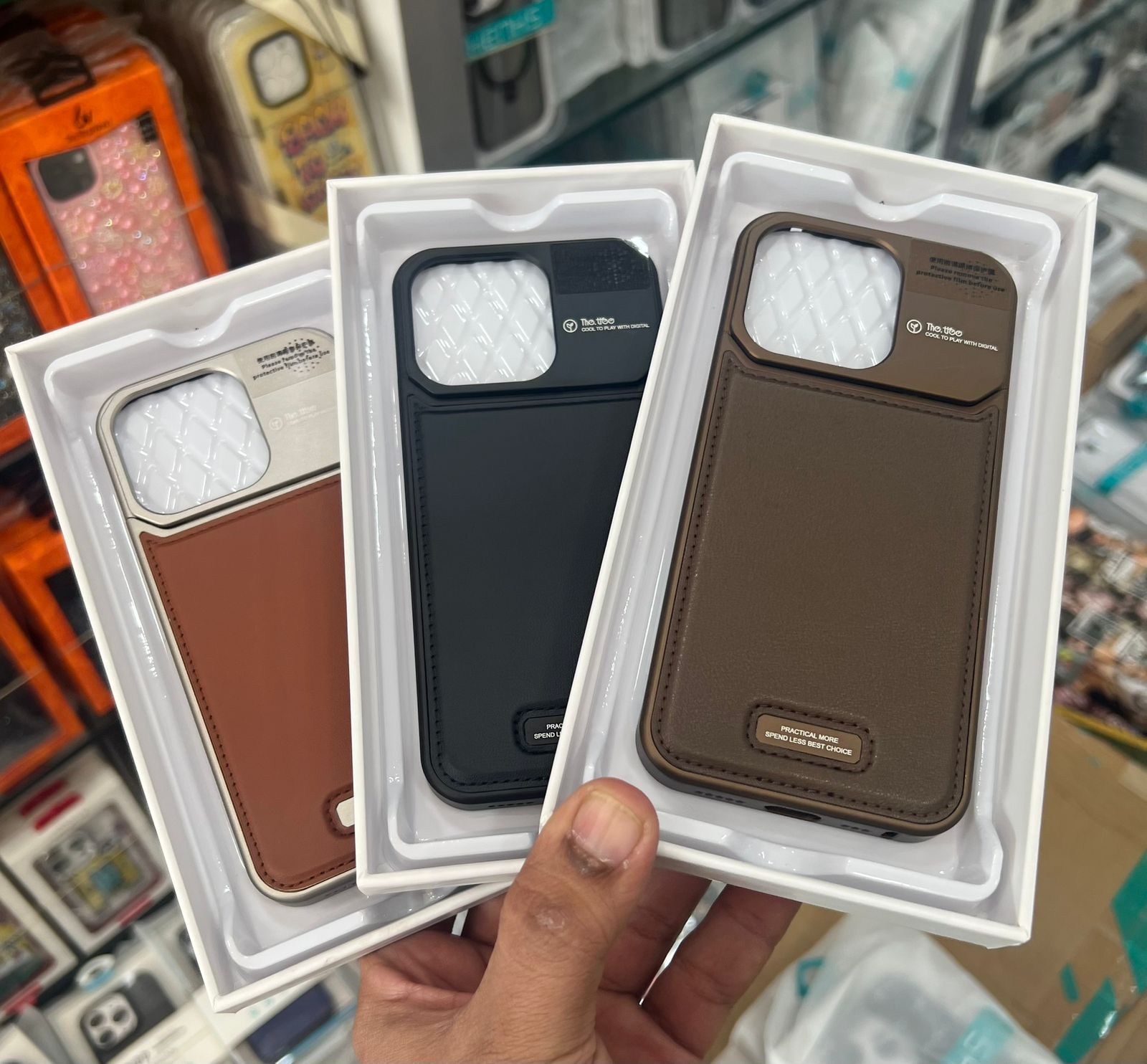 iPhone 16 Pro Max Aero Flex Frameless  Aluminum & Leather Case with Fragrance Aroma - Brown