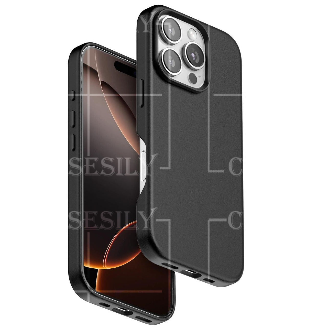 iPhone 16 Pro Max Business Series Genuine Leather Case with Magsafe - Black