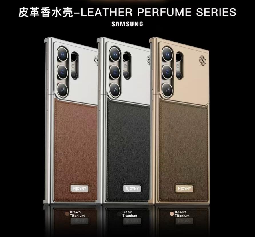 Samsung Galaxy S24 Ultra Aero Flex Metal Frameless Leather Case with Built-in Magsafe & Aroma