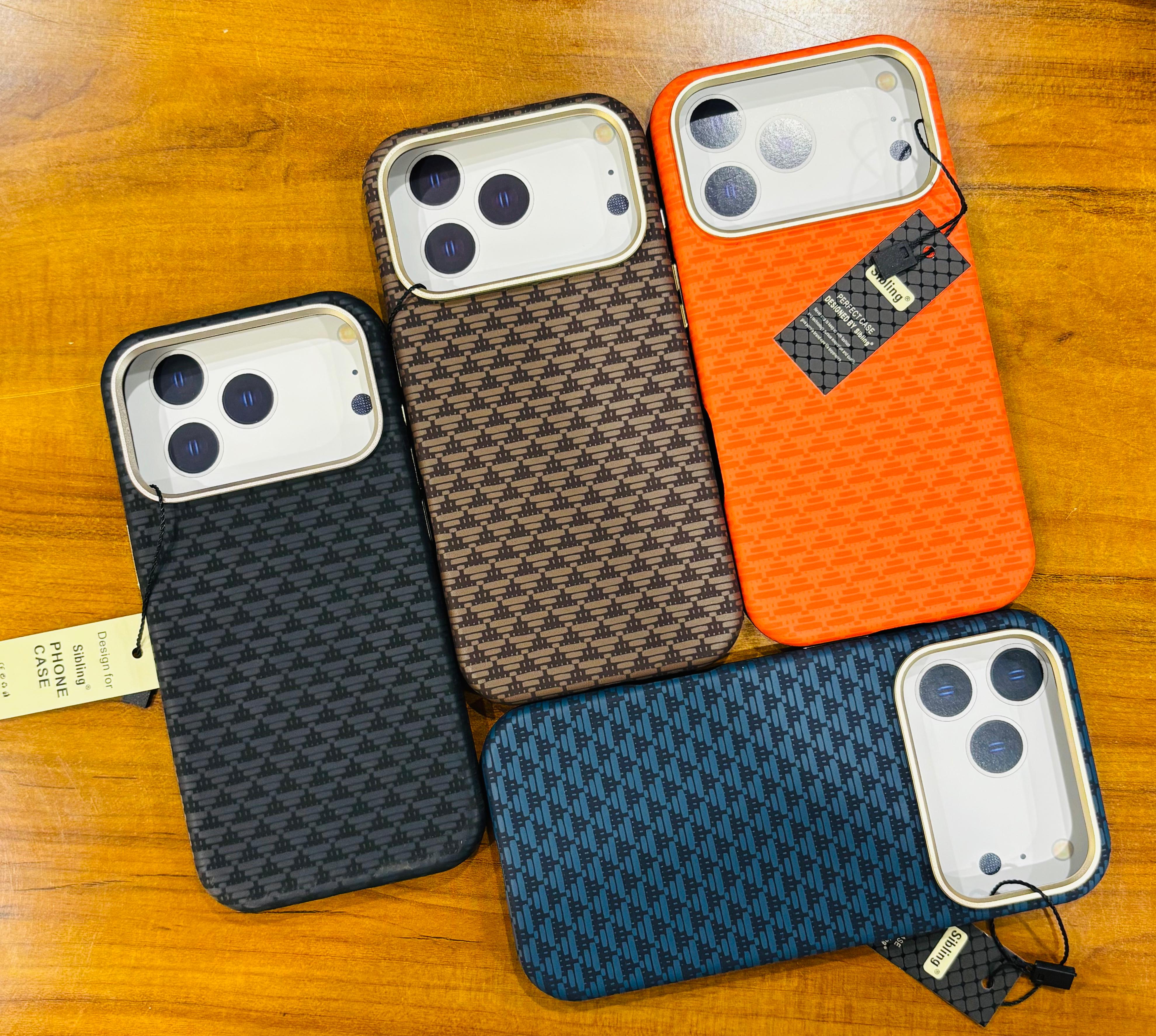 iPhone 17 Pro Carbon Cover, SIBLING Series Case with Metal Camera Protection - Orange