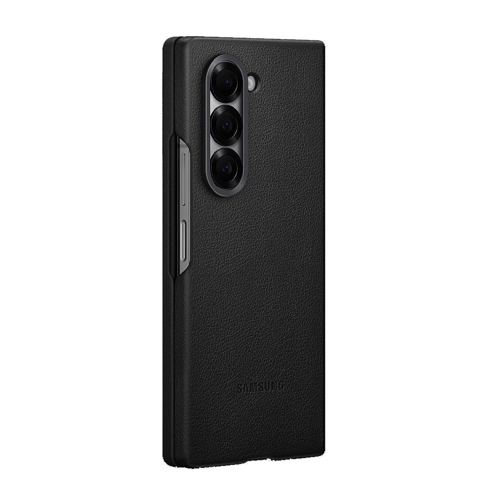 Samsung Galaxy Z Fold 7 Leather Case Protection Protective Shell Cover - Black