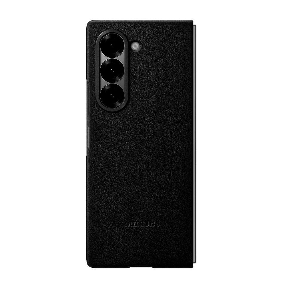 Samsung Galaxy Z Fold 7 Leather Case Protection Protective Shell Cover - Black