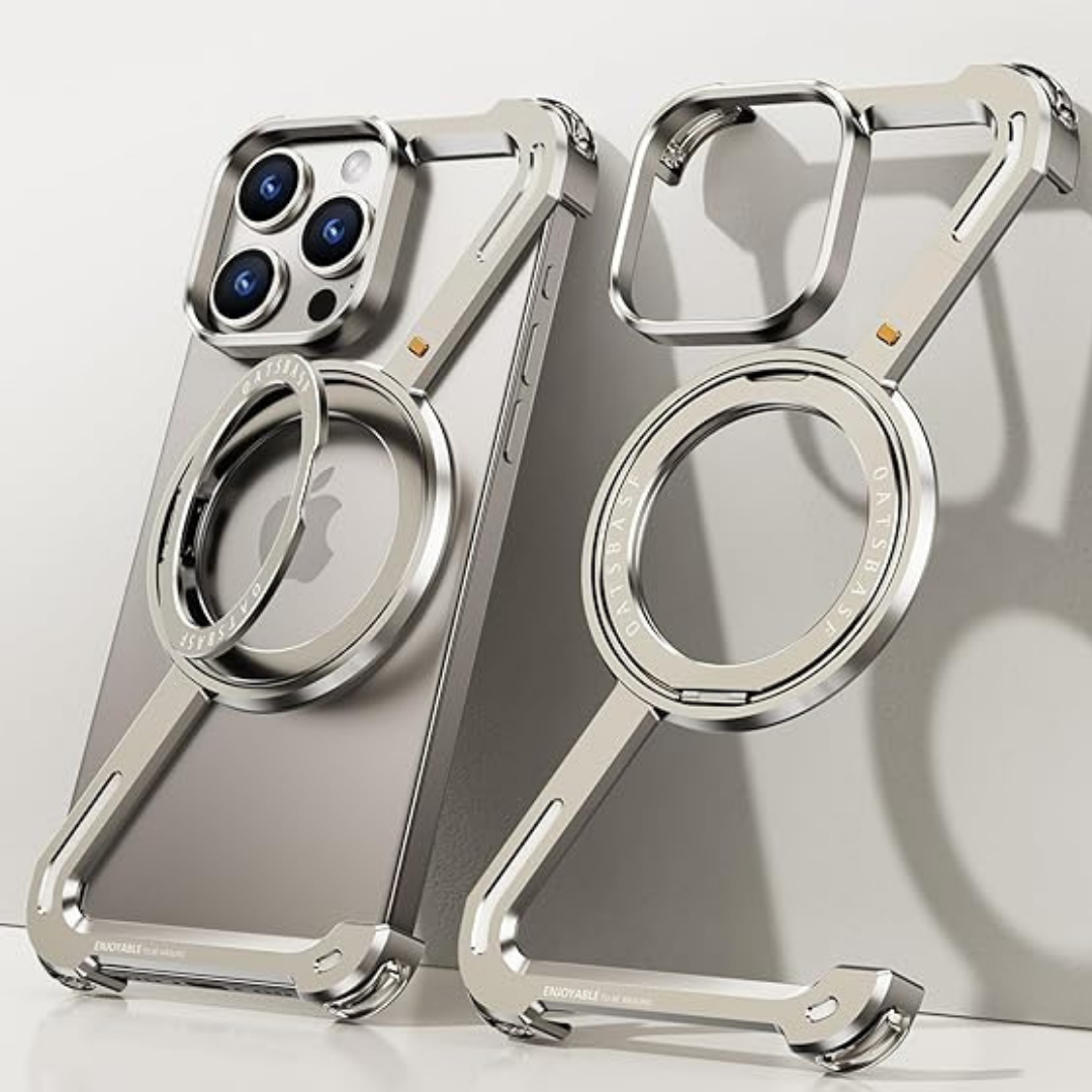 Z Metal Frameless Case with MagSafe Magnetic Stand for iPhone 16 Series