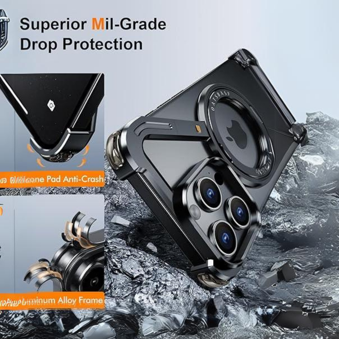 Z Metal Frameless Case with MagSafe Magnetic Stand for iPhone 14Pro/14 Pro Max