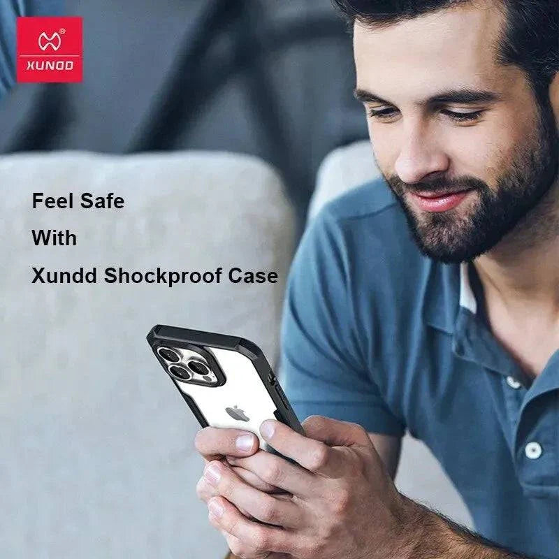 XUNDD Protective Case for IPhone 16 Plus, Official XUNDD, Beatle Series  (Transparent, Black, Pack of: 1)