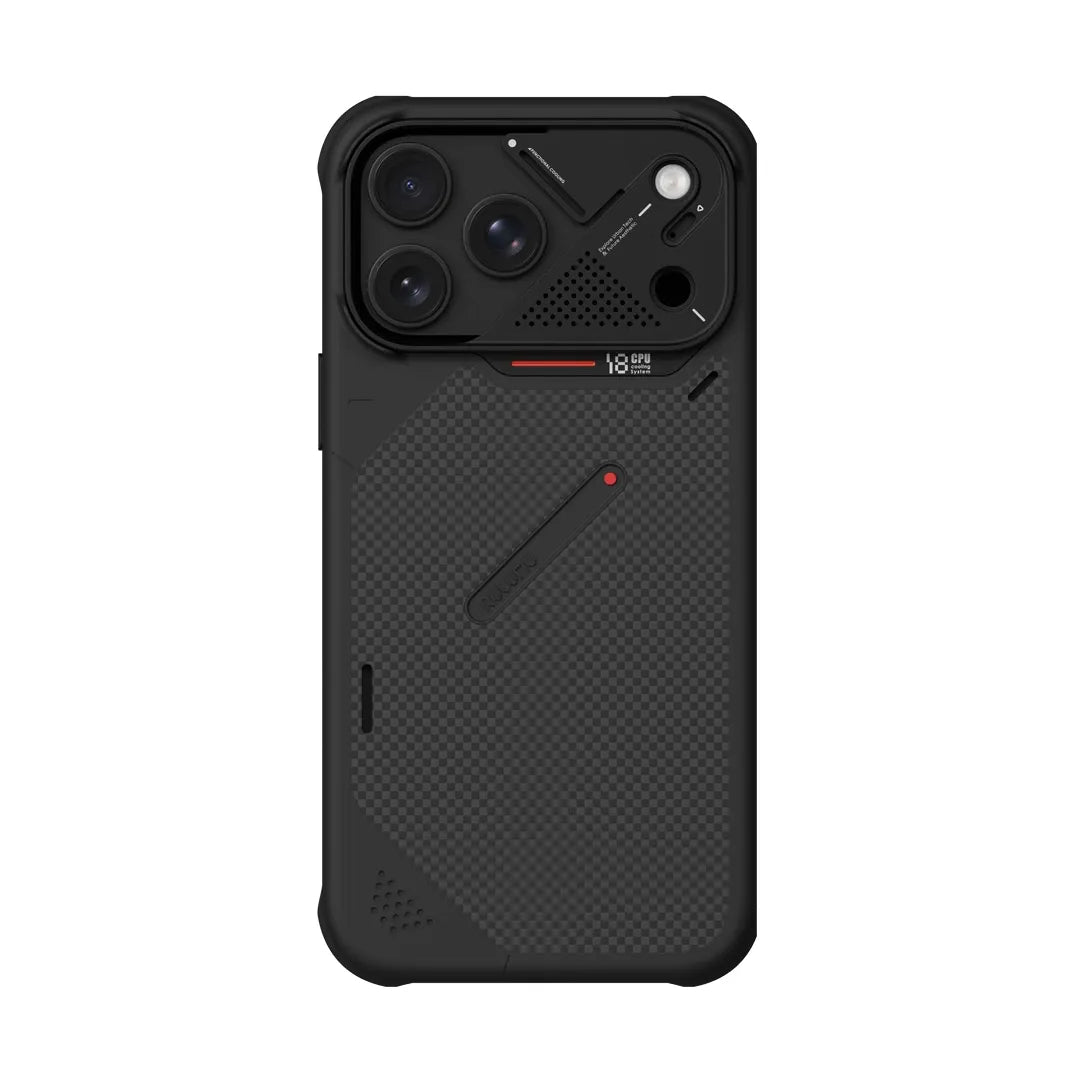 Aulumu A18 Armor Aramid Fibre MagSafe Case, back view with camera guard