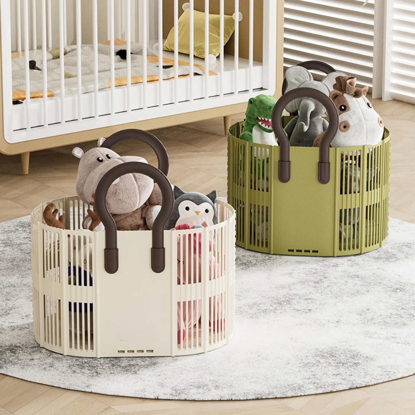 Multipurpose Large Capacity Foldable Basket with Handle