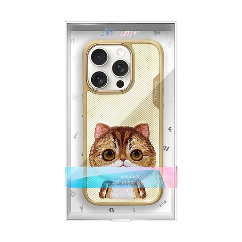 NIMMY Big Eyes Series with Metal Camera Ring for the iPhone 16 Pro Max series - Golden British Shorthair