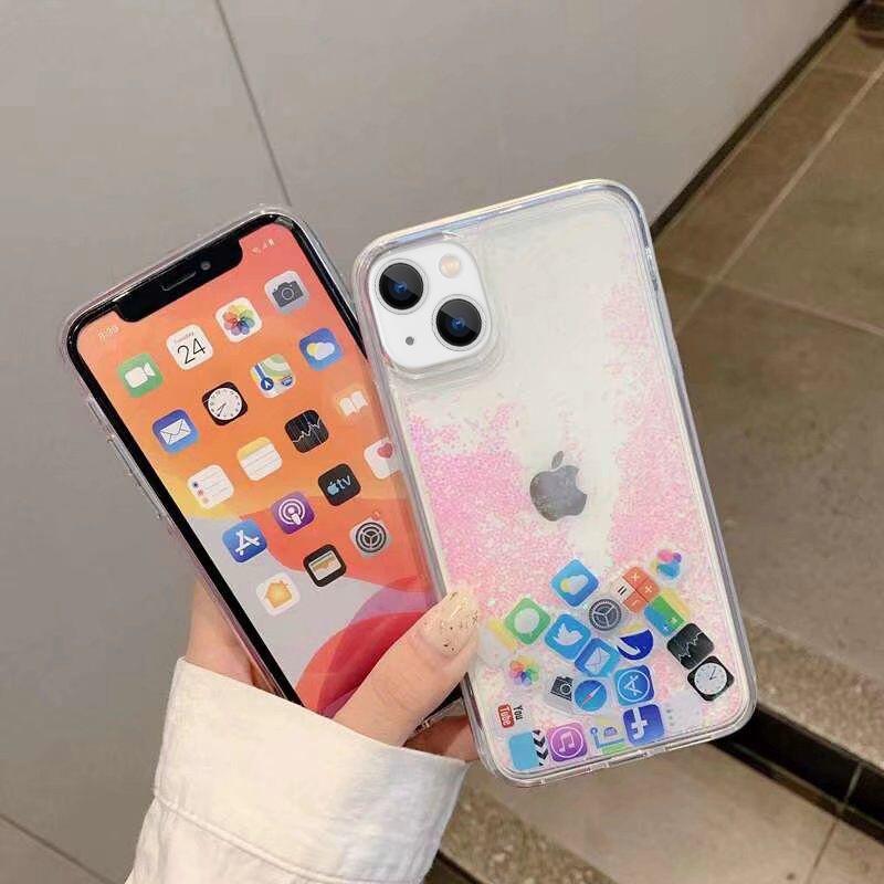 iPhone 13 Floating App Icon with Sand Case - Transparent