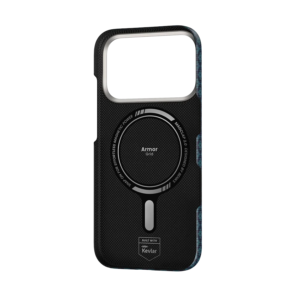 Benks ArmorGrid Air Kevlar® Case, Beyond Blue, inside view with magnetic ring