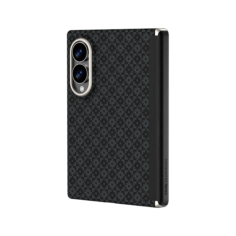 Benks ArmorGrid Air Kevlar® Case Grand Combo for Samsung Galaxy Z Fold 8, Obsidian Black, back view