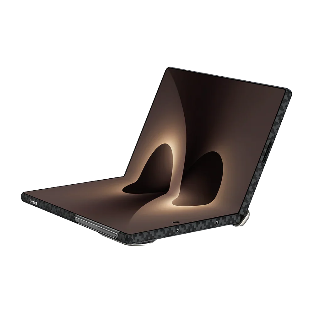 Benks ArmorGrid Air Kevlar® Case Grand Combo for Samsung Galaxy Z Fold 8, Obsidian Black, unfolded