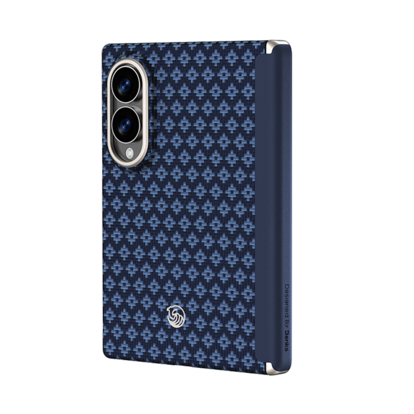 Benks ArmorGrid Air Kevlar® Case Grand Combo for Samsung Galaxy Z Fold 8, Azure Blue, back view