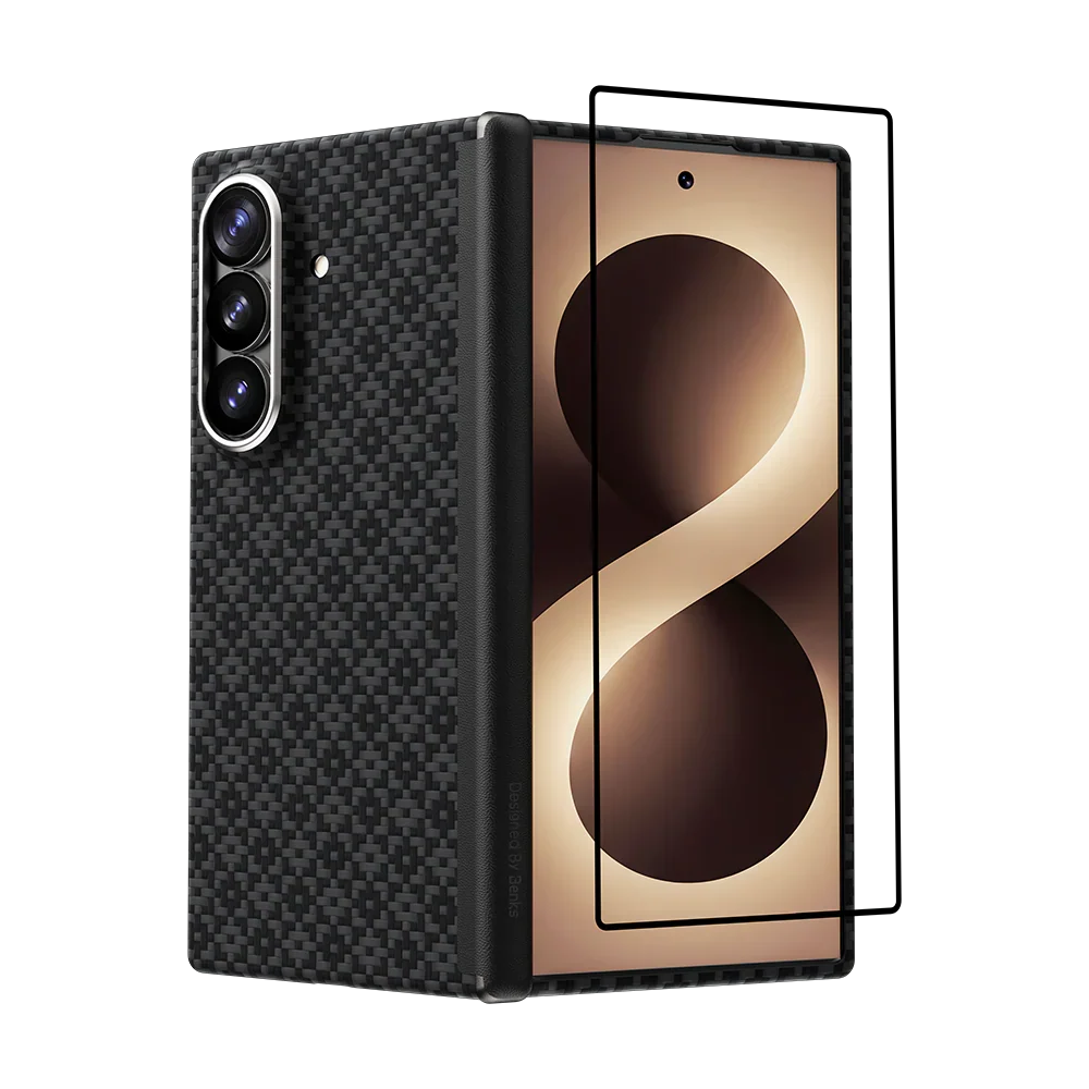 Benks ArmorGrid Air Kevlar® Case Grand Combo for Samsung Galaxy Z Fold 8 Ultra, Obsidian Black, with front frame and screen protector