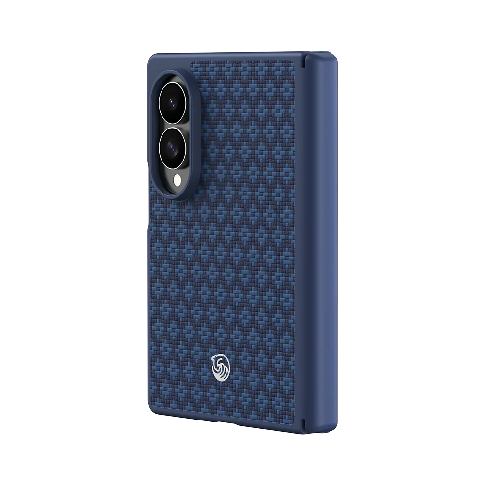 Benks ArmorGrid Pro Kevlar® Case Grand Combo for Samsung Galaxy Z Fold 8, Azure Blue, back view