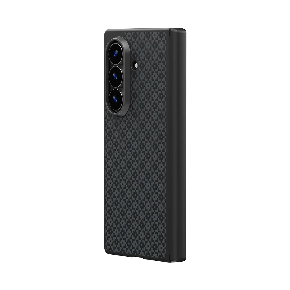 Benks ArmorGrid Pro Kevlar® Case Grand Combo for Samsung Galaxy Z Fold 8 Ultra, Obsidian Black, back view