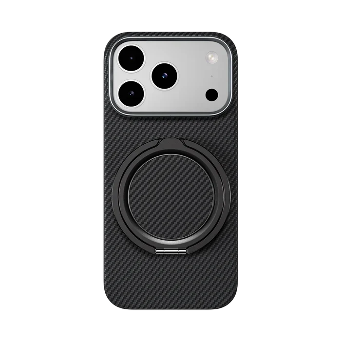 Benks ArmorPop Aramid Fibre Magnetic Phone Grip & Stand, Black 600D on iPhone