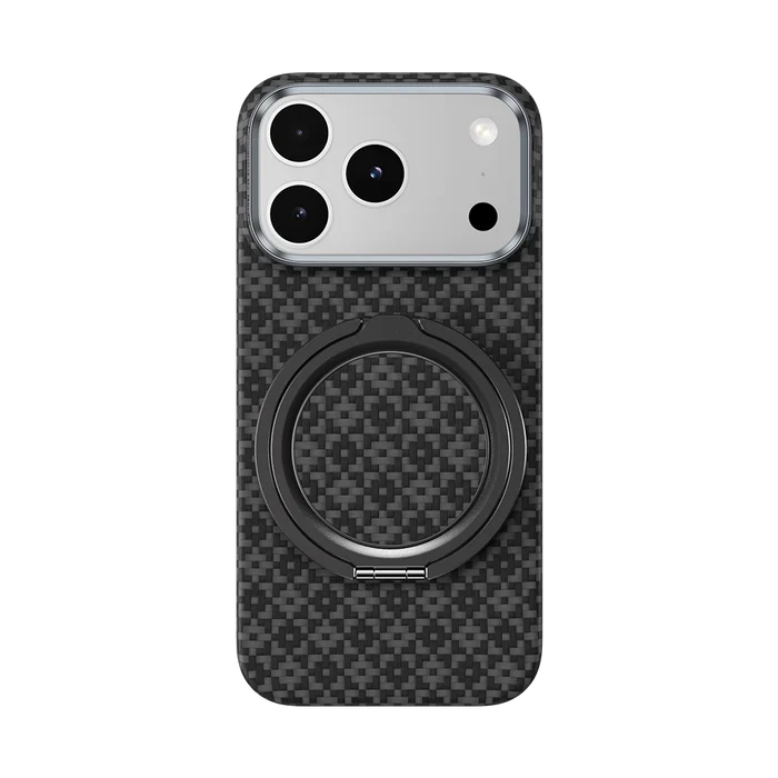 Benks ArmorPop Aramid Fibre Magnetic Phone Grip & Stand, Obsidian Black on iPhone