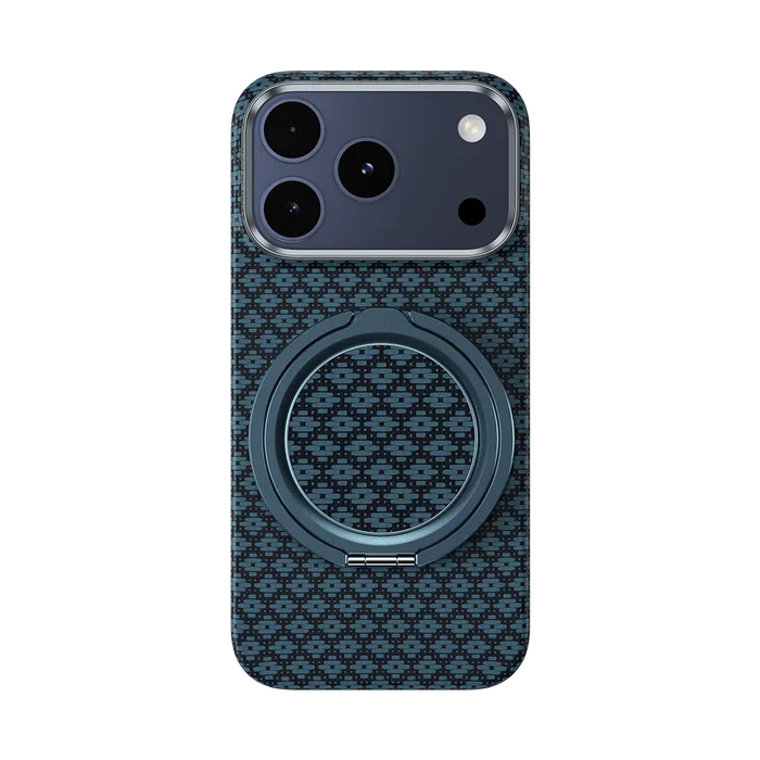 Benks ArmorPop Aramid Fibre Magnetic Phone Grip & Stand, Beyond Blue on iPhone