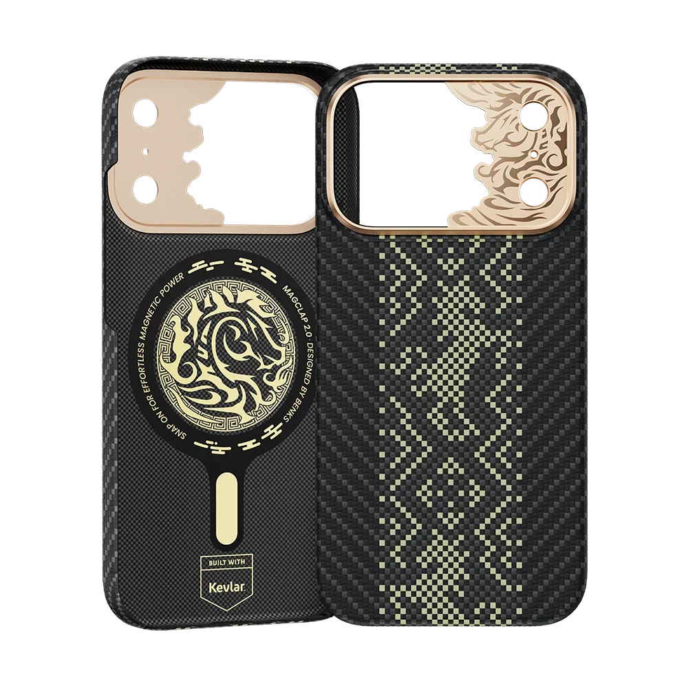 Benks Knight Air Kevlar® Case, Black, inside and back view