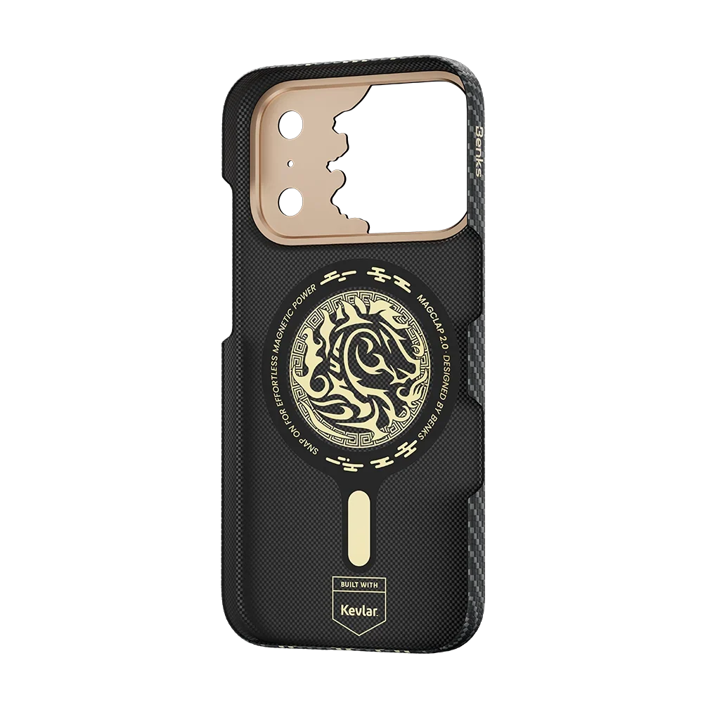 Benks Knight Air Kevlar® Case, Black, inside view with magnetic ring