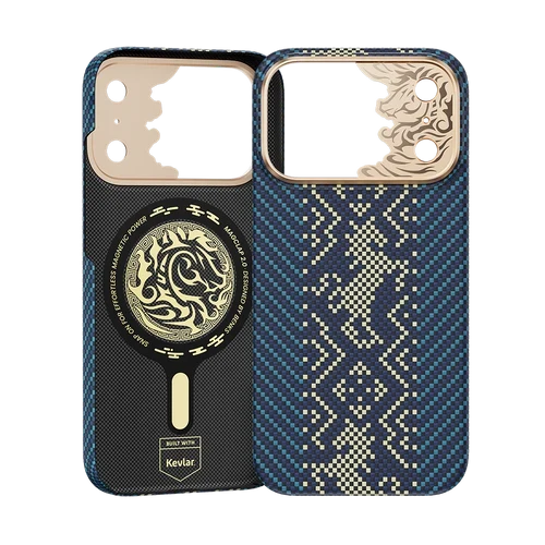 Benks Knight Air Kevlar® Case, Blue, inside and back view