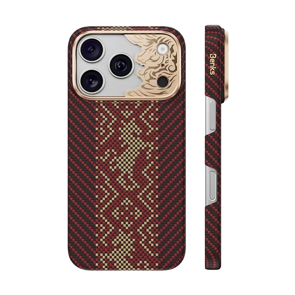 Benks Knight Air Kevlar® Case, Red, back and side view