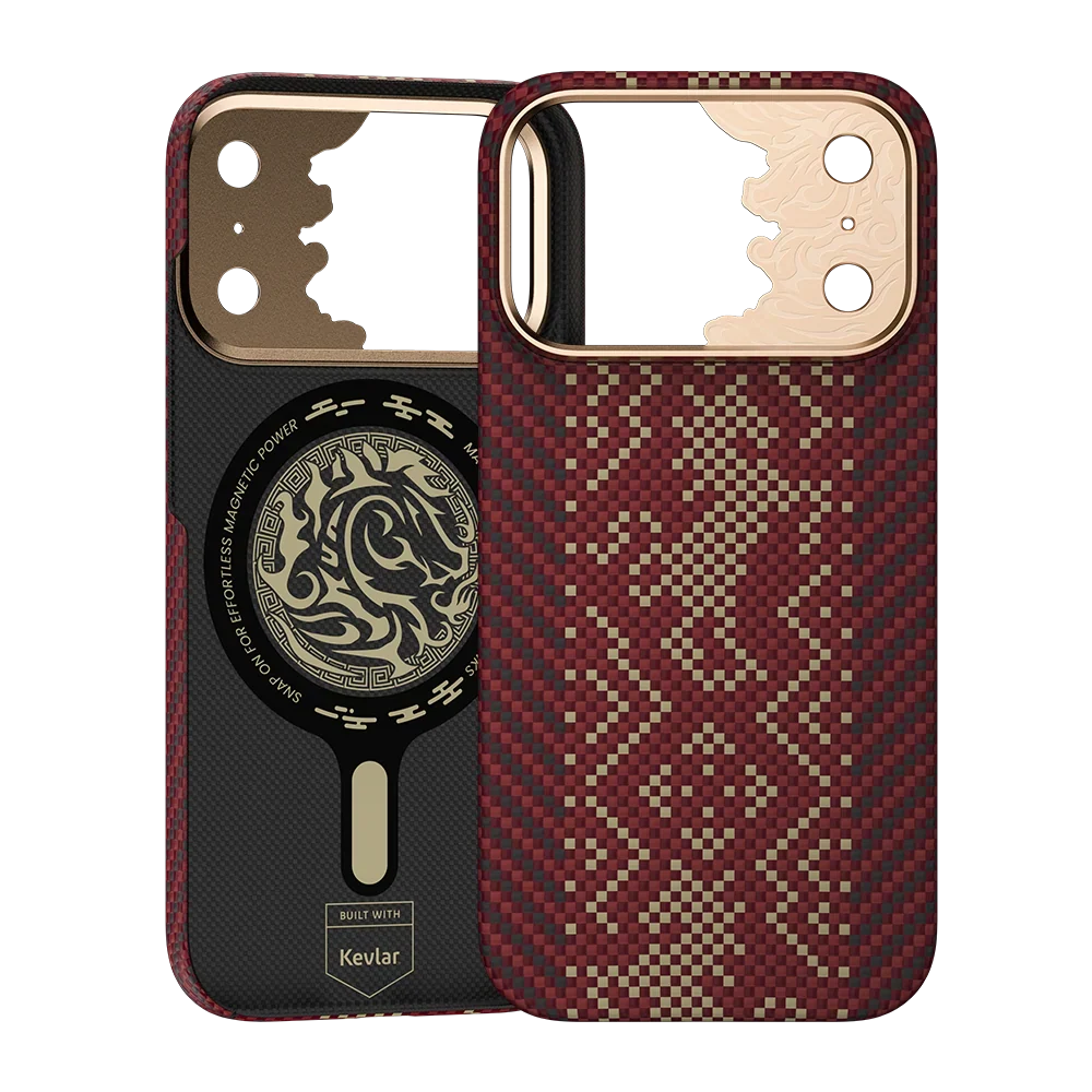 Benks Knight Air Kevlar® Case, Red, inside and back view