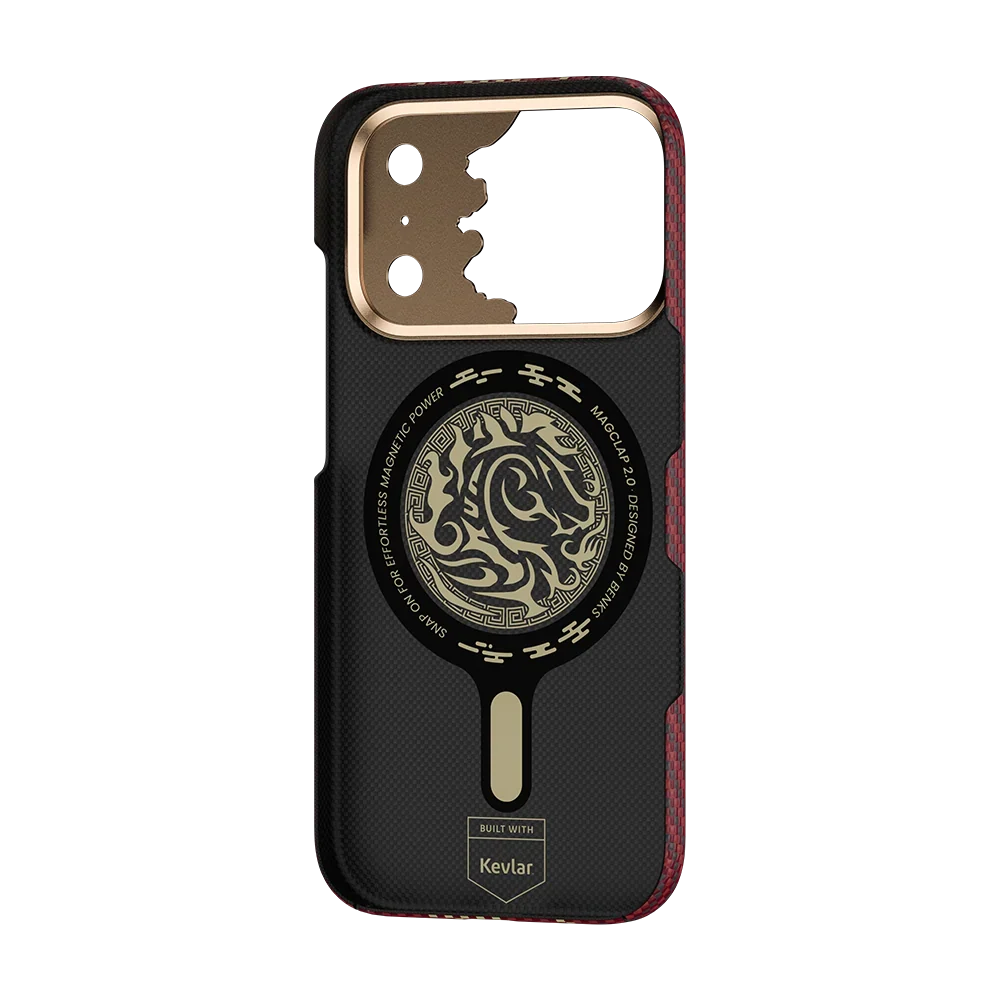 Benks Knight Air Kevlar® Case, Red, inside view with magnetic ring