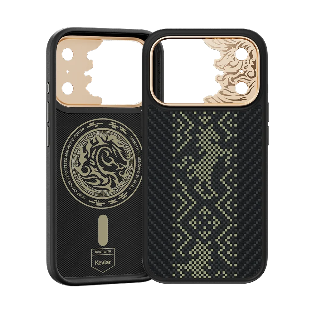 Benks Knight Pro Kevlar® Case, Black, inside and back view