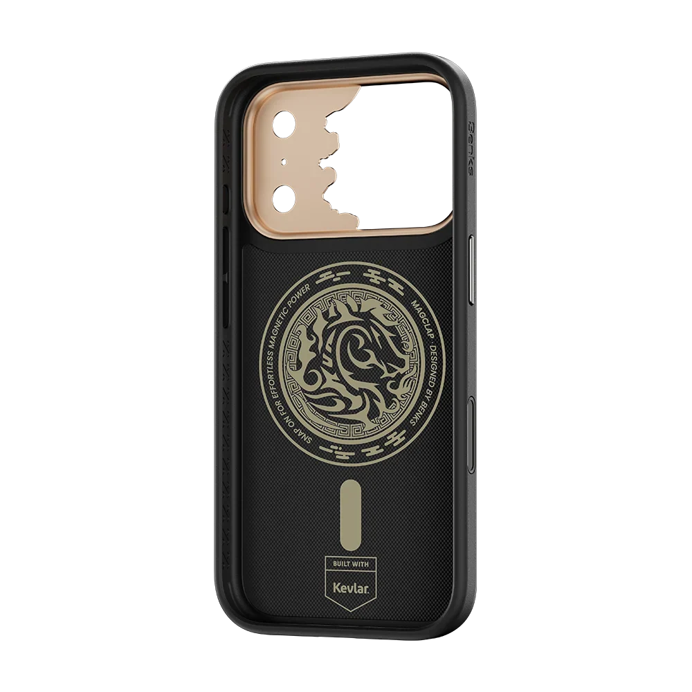 Benks Knight Pro Kevlar® Case, Black, inside view with magnetic ring