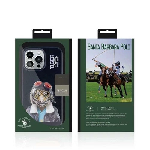 iPhone 14 Pro Max Santa Barbara Fergus Series Genuine Leather Case - Black