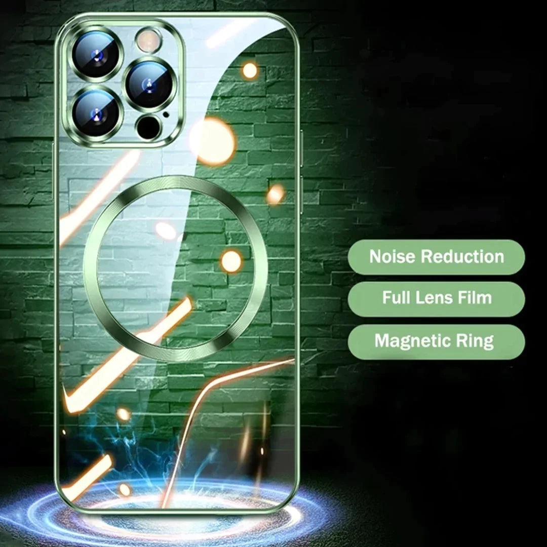 iPhone 14 Transparent Electroplating MagSafe Case with Camera Protection