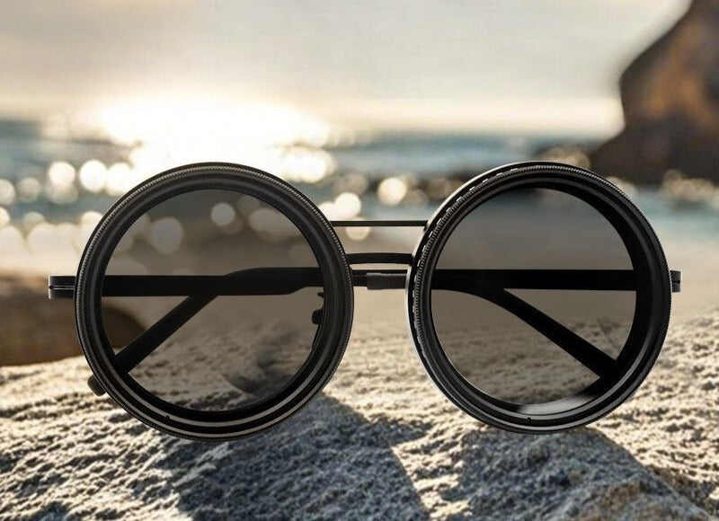 Multi-Use Retro Sunglasses with 9-Level Adjustable Dimming