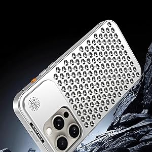 iPhone 15 Pro Max Metal Heat Dissipation Pure Aluminum Cooling Case with Aroma - Gray