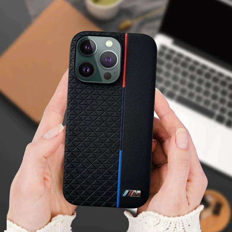 iPhone 15 Pro Leather Back Cover BMW M Performance Leather Case