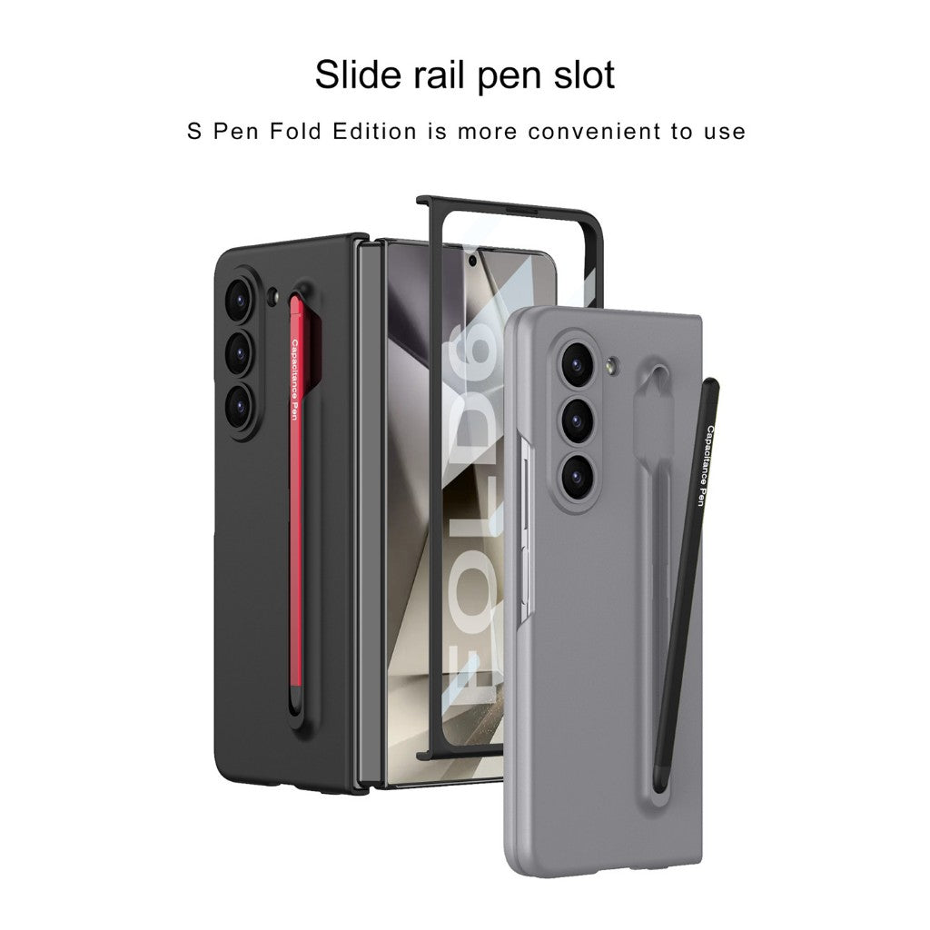Samsung Galaxy Z Fold 6 Stylish Matte PC Back Cover Case with Front Glass & Stylus Included