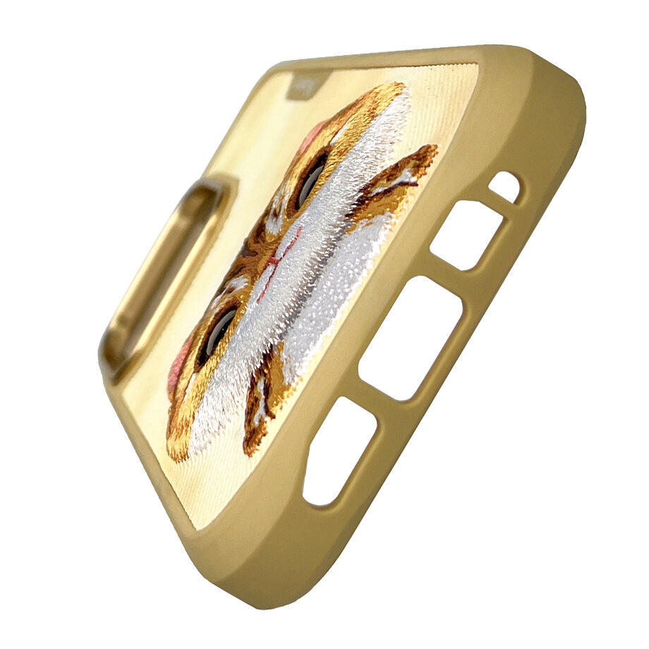 iPhone 16 Pro Max Nimmy Official Embroidery Big Eye Series Back Cover Case - Gold