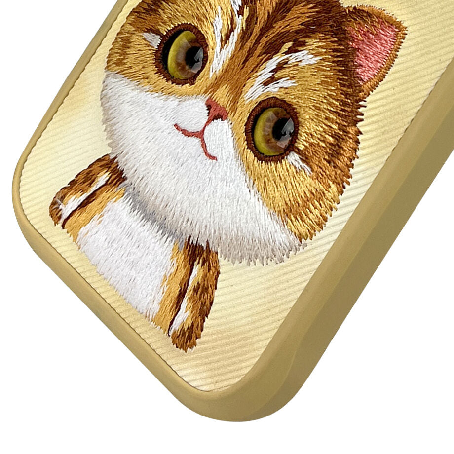iPhone 16 Pro Max Nimmy Official Embroidery Big Eye Series Back Cover Case - Gold