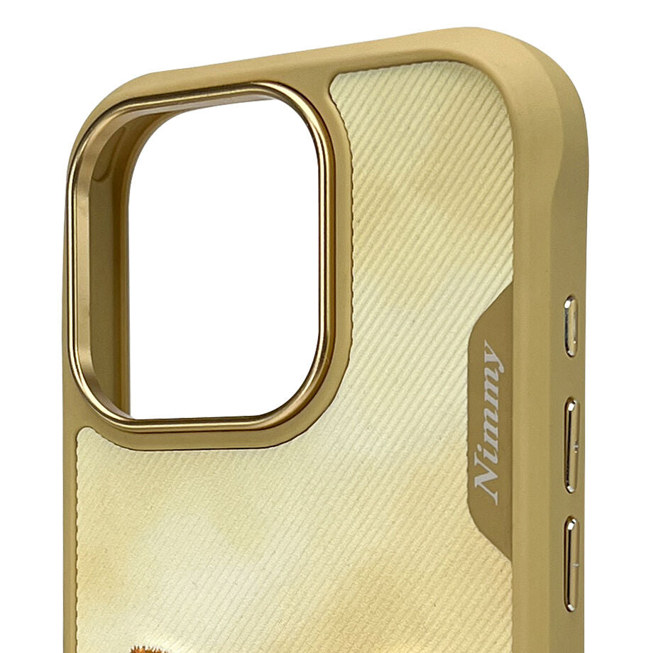 iPhone 16 Pro Max Nimmy Official Embroidery Big Eye Series Back Cover Case - Gold