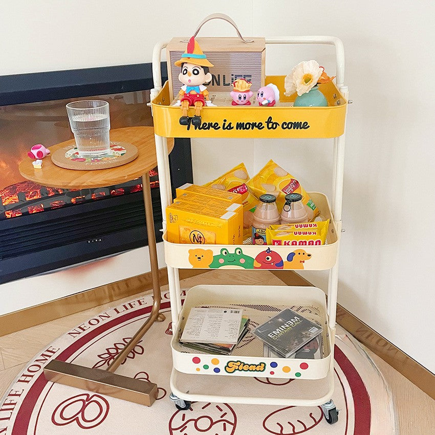 High Quality Carbon Steel Cartoon Style Trolley Rack with Wheels