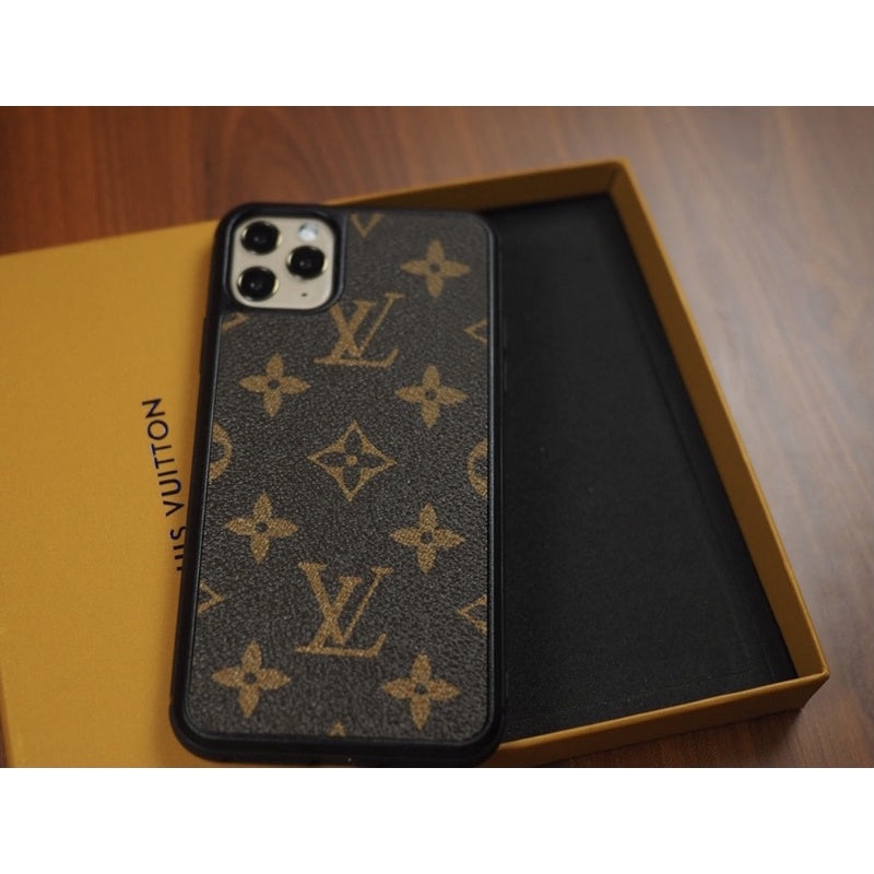 iPhone 14 Pro Max Louis Vuitton LV Leather Case - Brown